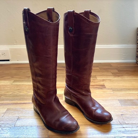 Frye Melissa Button Boots Cognac Brown - Picture 9 of 13